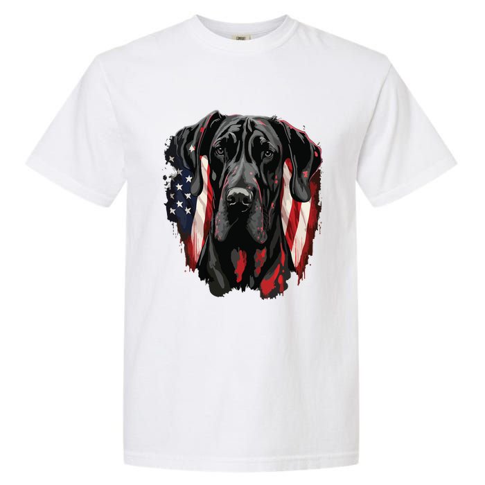 USA 4th Of July Great Dane On Patriotic American Great Dane Garment-Dyed Heavyweight T-Shirt