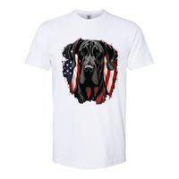 USA 4th Of July Great Dane On Patriotic American Great Dane Softstyle CVC T-Shirt