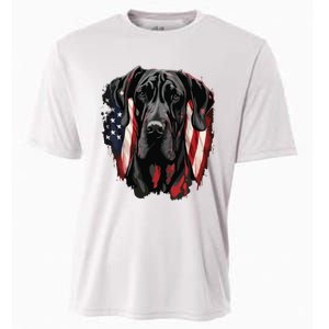 USA 4th Of July Great Dane On Patriotic American Great Dane Cooling Performance Crew T-Shirt