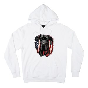 USA 4th Of July Great Dane On Patriotic American Great Dane Hoodie