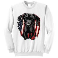 USA 4th Of July Great Dane On Patriotic American Great Dane Sweatshirt