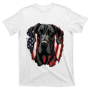 USA 4th Of July Great Dane On Patriotic American Great Dane T-Shirt