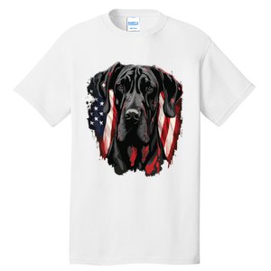 USA 4th Of July Great Dane On Patriotic American Great Dane Tall T-Shirt