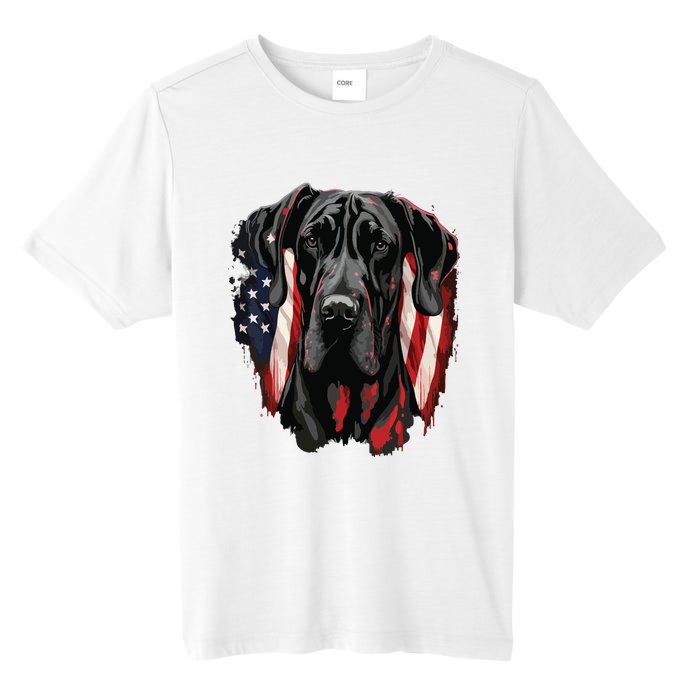 USA 4th Of July Great Dane On Patriotic American Great Dane Tall Fusion ChromaSoft Performance T-Shirt