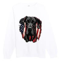 USA 4th Of July Great Dane On Patriotic American Great Dane Premium Crewneck Sweatshirt