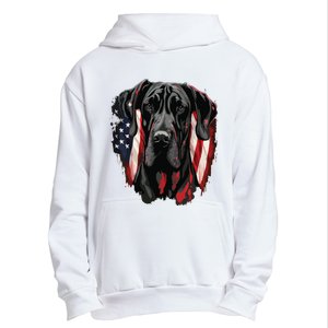 USA 4th Of July Great Dane On Patriotic American Great Dane Urban Pullover Hoodie