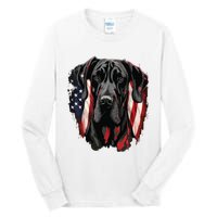 USA 4th Of July Great Dane On Patriotic American Great Dane Tall Long Sleeve T-Shirt