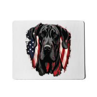 USA 4th Of July Great Dane On Patriotic American Great Dane Mousepad