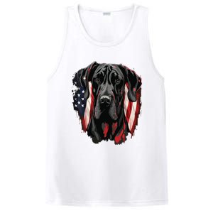 USA 4th Of July Great Dane On Patriotic American Great Dane PosiCharge Competitor Tank