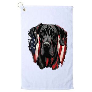 USA 4th Of July Great Dane On Patriotic American Great Dane Platinum Collection Golf Towel