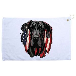 USA 4th Of July Great Dane On Patriotic American Great Dane Grommeted Golf Towel