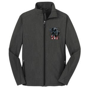 USA 4th Of July Great Dane On Patriotic American Great Dane Core Soft Shell Jacket