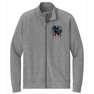 USA 4th Of July Great Dane On Patriotic American Great Dane Stretch Full-Zip Cadet Jacket