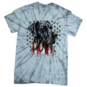 USA 4th Of July Great Dane On Patriotic American Great Dane Tie-Dye T-Shirt