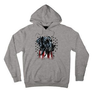 USA 4th Of July Great Dane On Patriotic American Great Dane Tall Hoodie