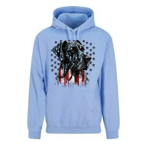 USA 4th Of July Great Dane On Patriotic American Great Dane Unisex Surf Hoodie