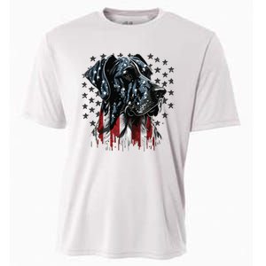 USA 4th Of July Great Dane On Patriotic American Great Dane Cooling Performance Crew T-Shirt