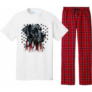 USA 4th Of July Great Dane On Patriotic American Great Dane Pajama Set