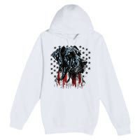 USA 4th Of July Great Dane On Patriotic American Great Dane Premium Pullover Hoodie