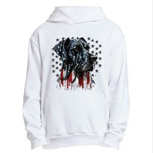 USA 4th Of July Great Dane On Patriotic American Great Dane Urban Pullover Hoodie