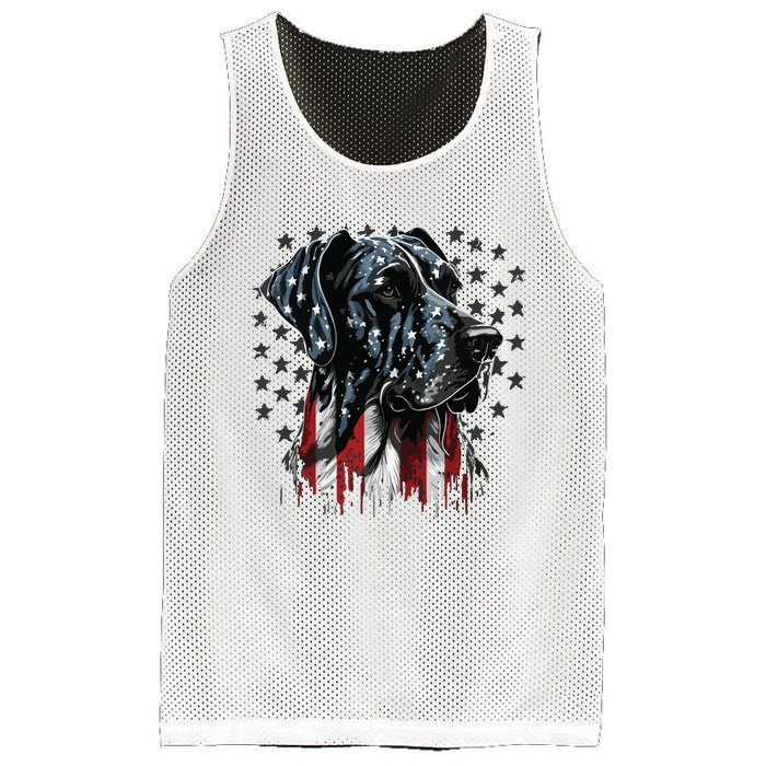 USA 4th Of July Great Dane On Patriotic American Great Dane Mesh Reversible Basketball Jersey Tank