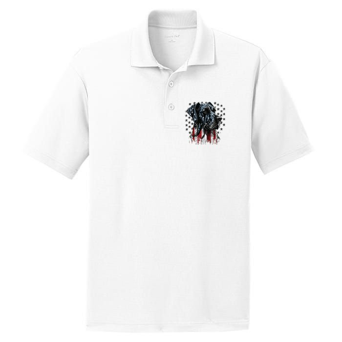 USA 4th Of July Great Dane On Patriotic American Great Dane PosiCharge RacerMesh Polo