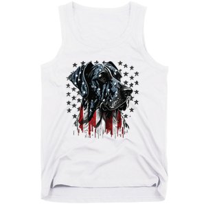 USA 4th Of July Great Dane On Patriotic American Great Dane Tank Top