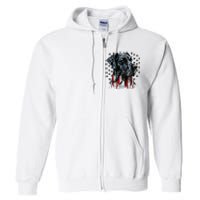 USA 4th Of July Great Dane On Patriotic American Great Dane Full Zip Hoodie