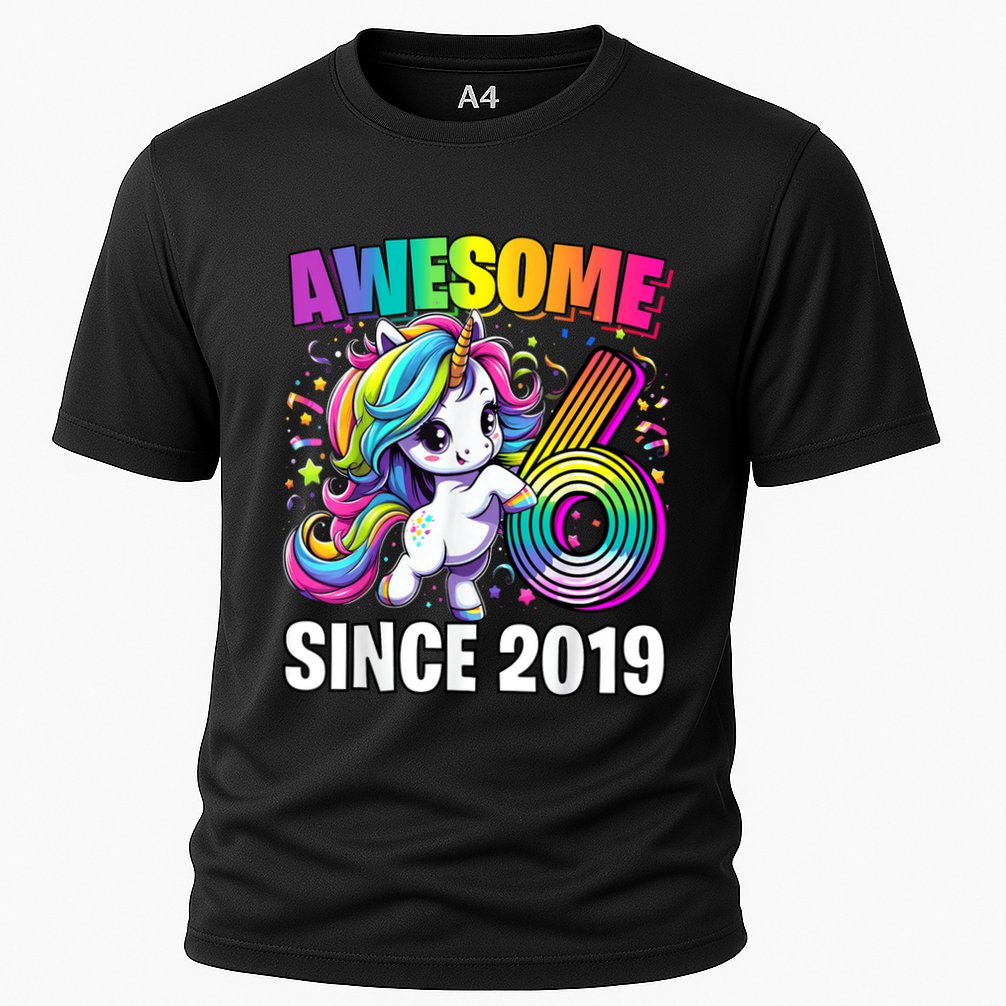 Unicorn 6th Birthday 6 Year Old Unicorn Party Performance Shirt
