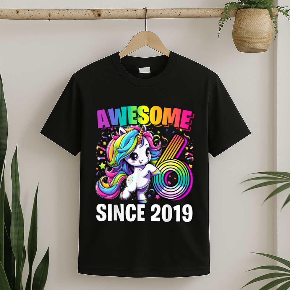 Unicorn 6th Birthday 6 Year Old Unicorn Party T-Shirt