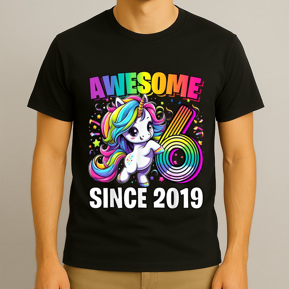 Unicorn 6th Birthday 6 Year Old Unicorn Party T-Shirt