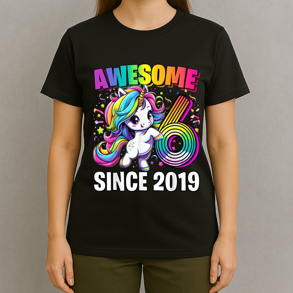 Unicorn 6th Birthday 6 Year Old Unicorn Party T-Shirt