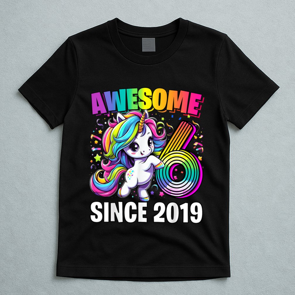 Unicorn 6th Birthday 6 Year Old Unicorn Party T-Shirt