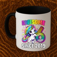 Unicorn 6th Birthday 6 Year Old Unicorn Party Mug