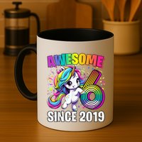 Unicorn 6th Birthday 6 Year Old Unicorn Party Mug