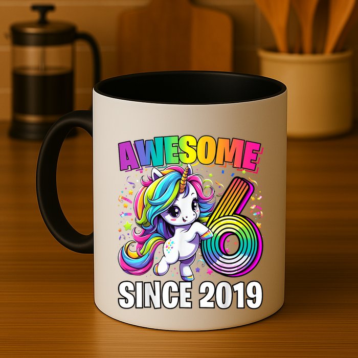 Unicorn 6th Birthday 6 Year Old Unicorn Party Mug