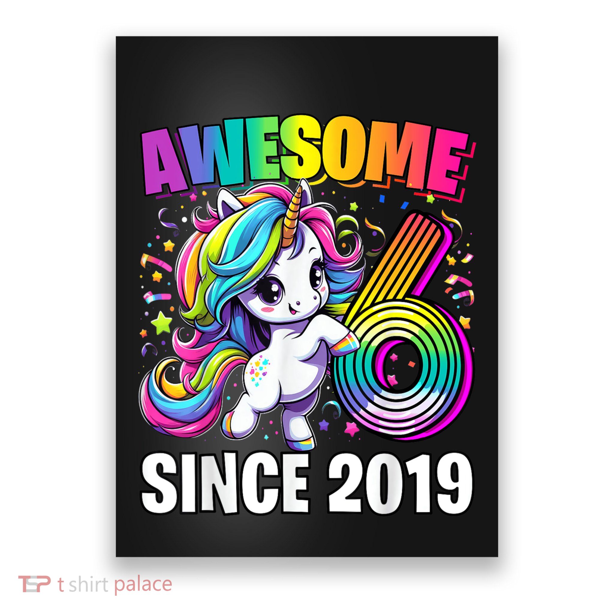 Unicorn 6th Birthday 6 Year Old Unicorn Party Poster