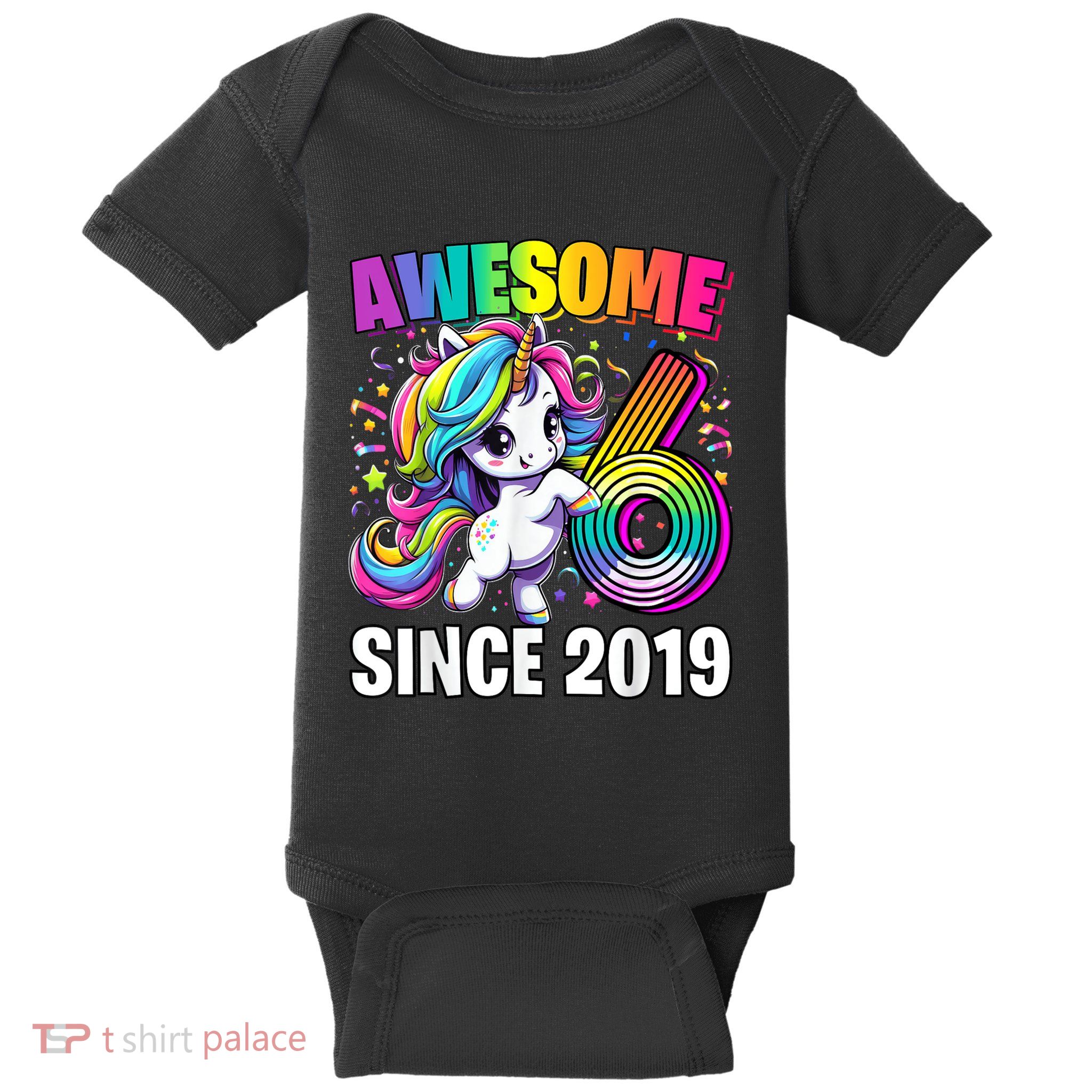 Unicorn 6th Birthday 6 Year Old Unicorn Party Baby Bodysuit