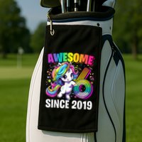 Unicorn 6th Birthday 6 Year Old Unicorn Party Golf Towel