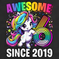Unicorn 6th Birthday 6 Year Old Unicorn Party Golf Towel