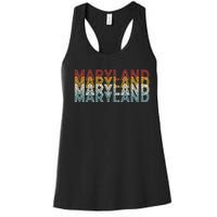 USA 70's State Retro Vintage Maryland Women's Racerback Tank