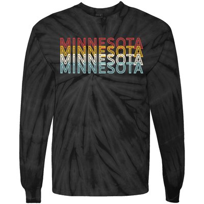 USA 70's State Retro Vintage Minnesota Tie-Dye Long Sleeve Shirt