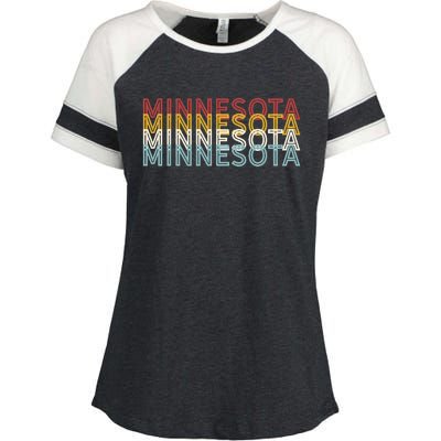 USA 70's State Retro Vintage Minnesota Enza Ladies Jersey Colorblock Tee