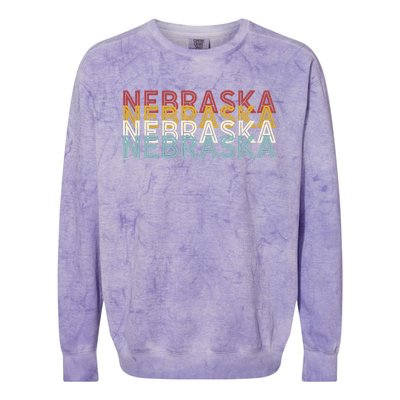 USA 70's State Retro Vintage Nebraska Colorblast Crewneck Sweatshirt