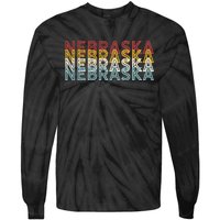 USA 70's State Retro Vintage Nebraska Tie-Dye Long Sleeve Shirt