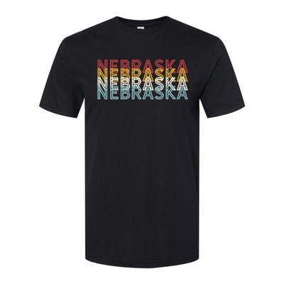 USA 70's State Retro Vintage Nebraska Softstyle CVC T-Shirt