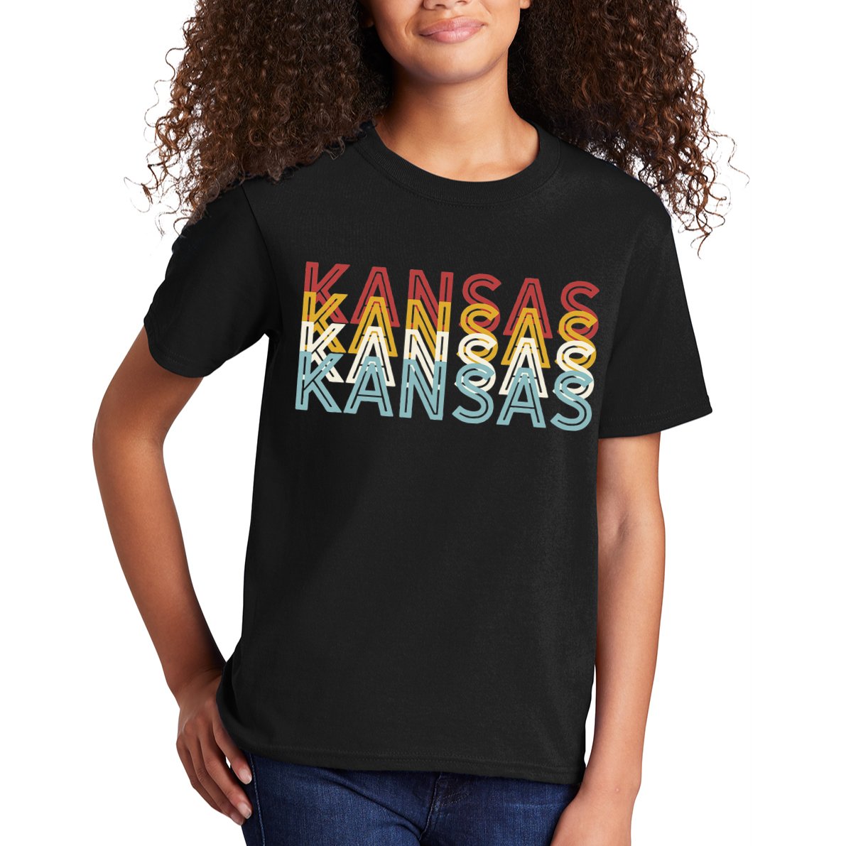USA 70's State Retro Vintage Kansas Kids T-Shirt