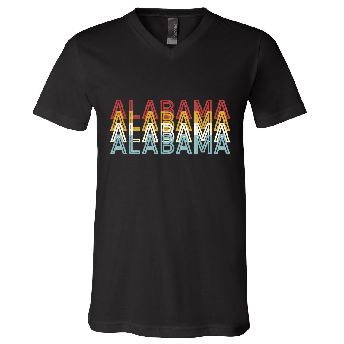 Usa 70S State Retro Vintage Alabama V-Neck T-Shirt