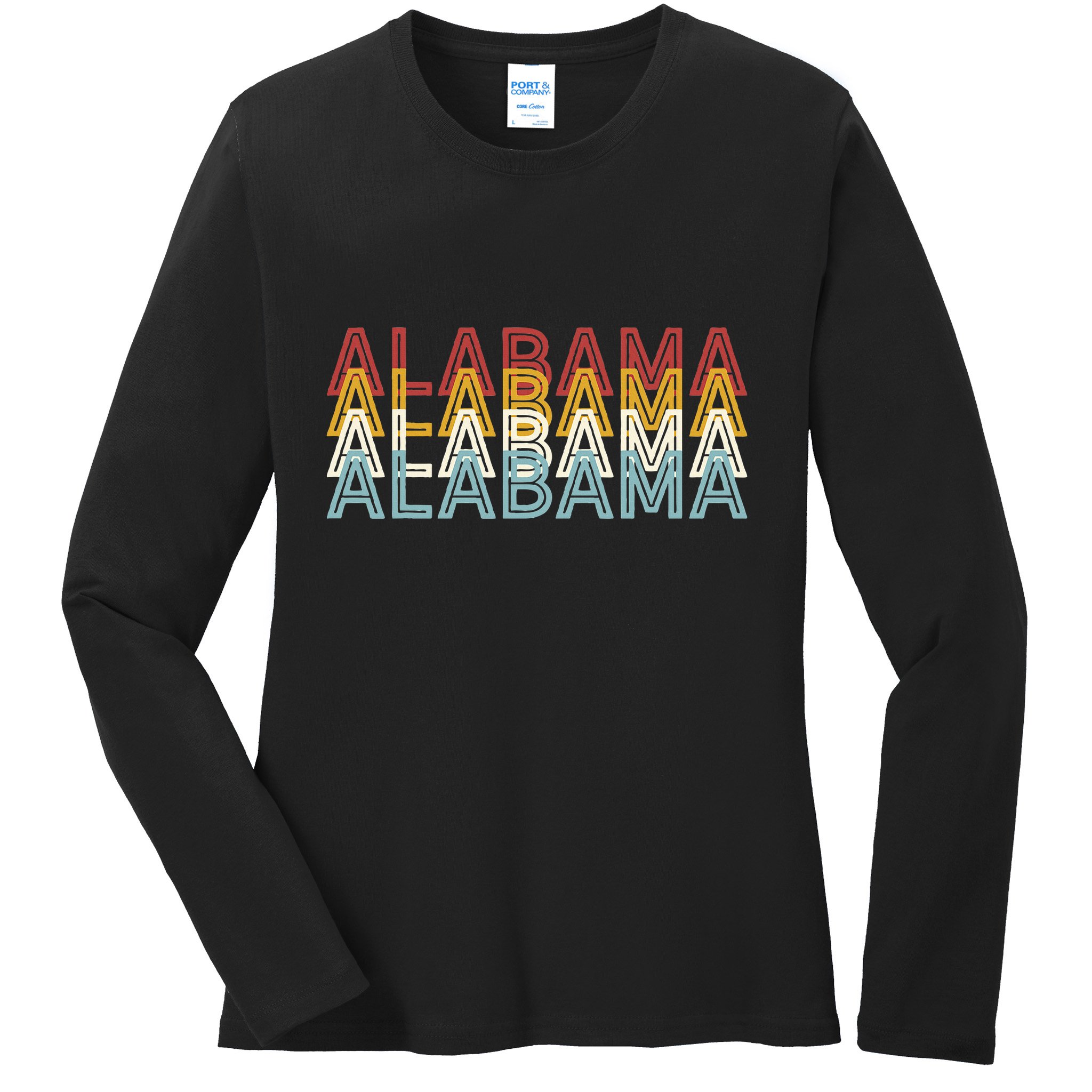 Usa 70S State Retro Vintage Alabama Ladies Long Sleeve Shirt
