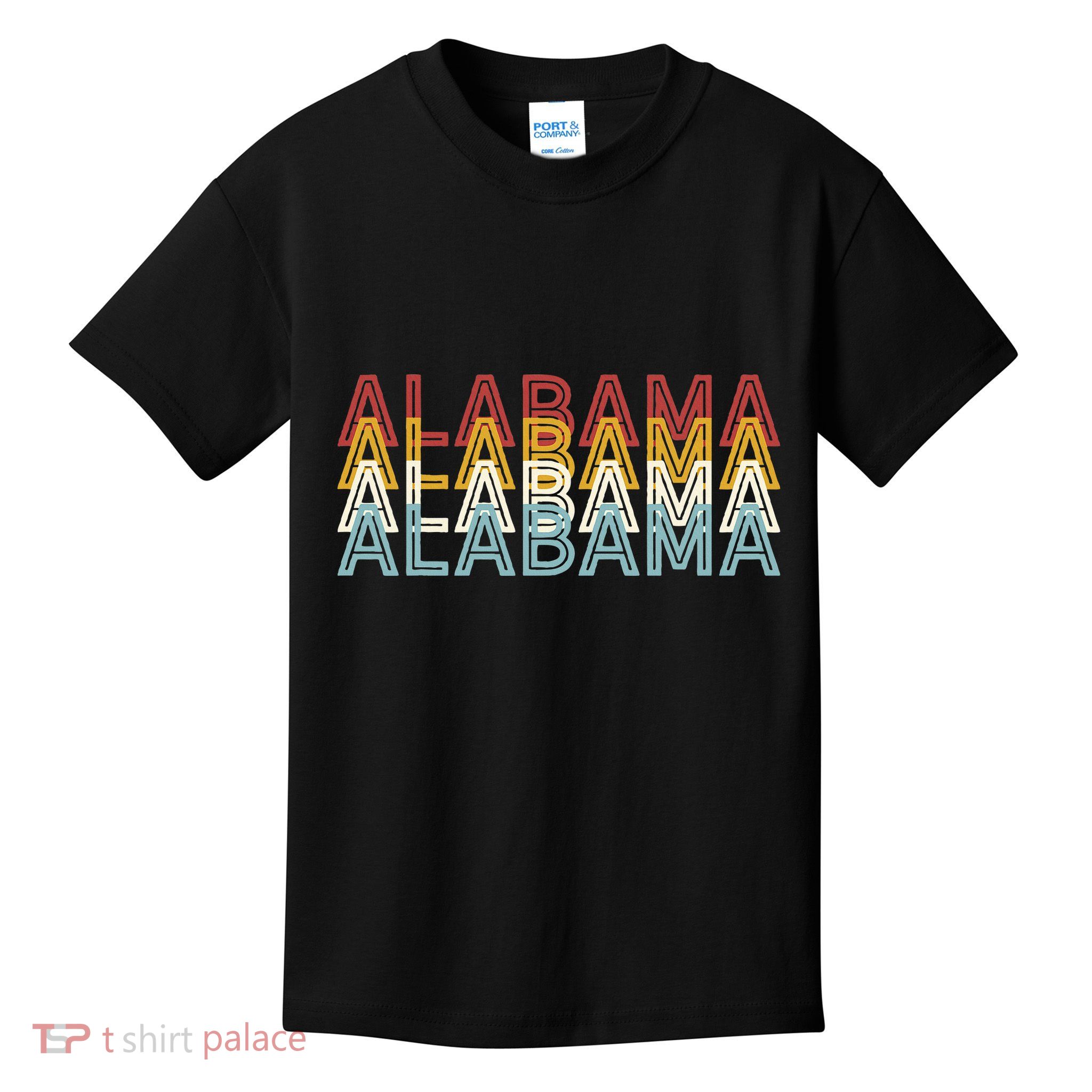 Usa 70S State Retro Vintage Alabama Kids T-Shirt